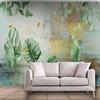 3d Wallpaper Nordic Simple Small Fresh Hand-Painted Watercolor Tropical Plants Wall Mural Home Decor