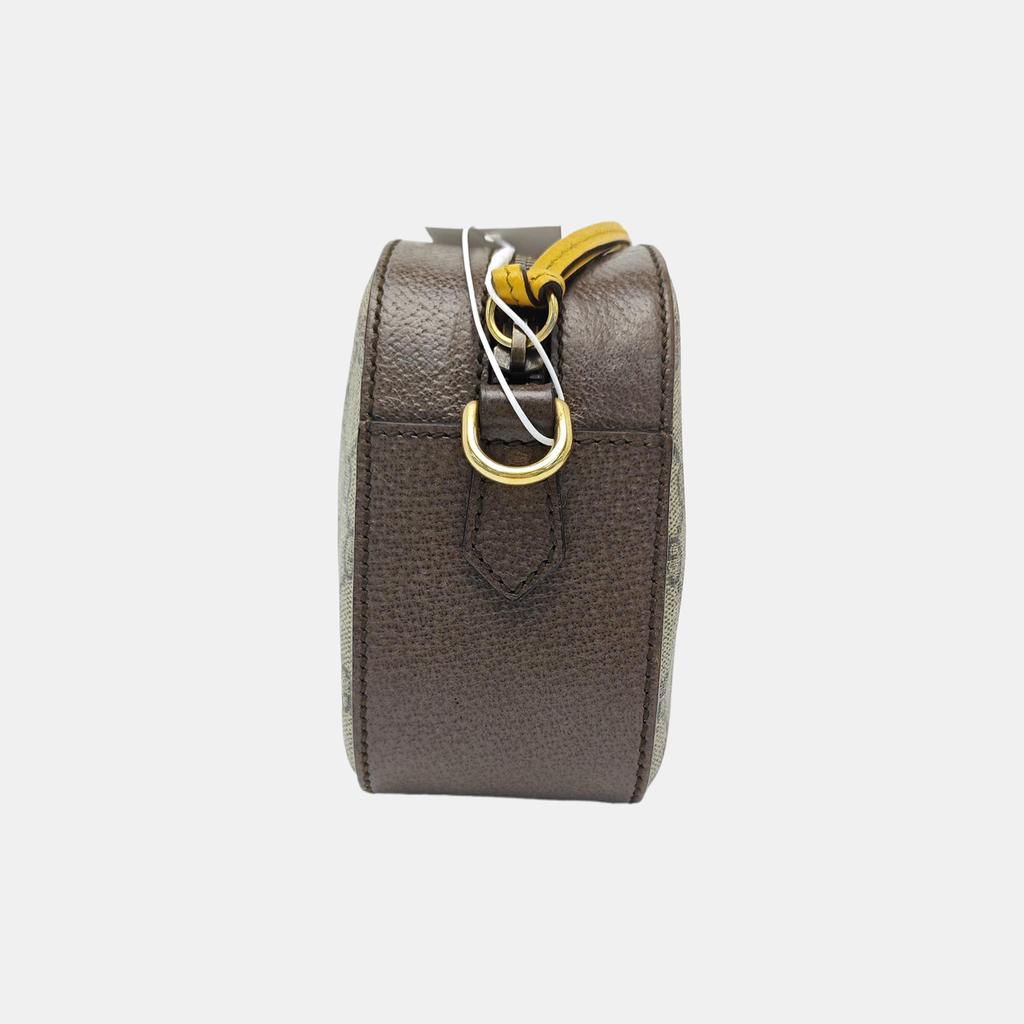 [Pre-Owned] Neo Vintage Series Gold Foil Logo Metal Tiger Head Monogram Canvas And Leather Camera Bag - Very Good #1QX8QYS
