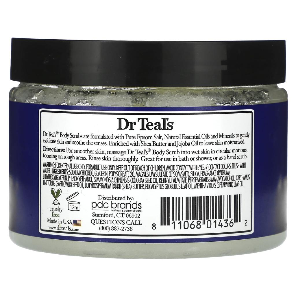Dr. Teal's Epsom Salt Body Scrub with Eucalyptus and Spearmint, 16 Oz (454 G)
