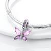 925 Sterling Silver Pink Blue Butterfly Dragonfly Charms Beads For Women Fit Original Bracelet Diy Jewelry Marking Girl