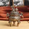 Антикварная курильница для благовоний буддийская мини-курильница для благовоний Кирин ретро медный держатель для благовоний из сандалового дерева украшение для дома и офиса