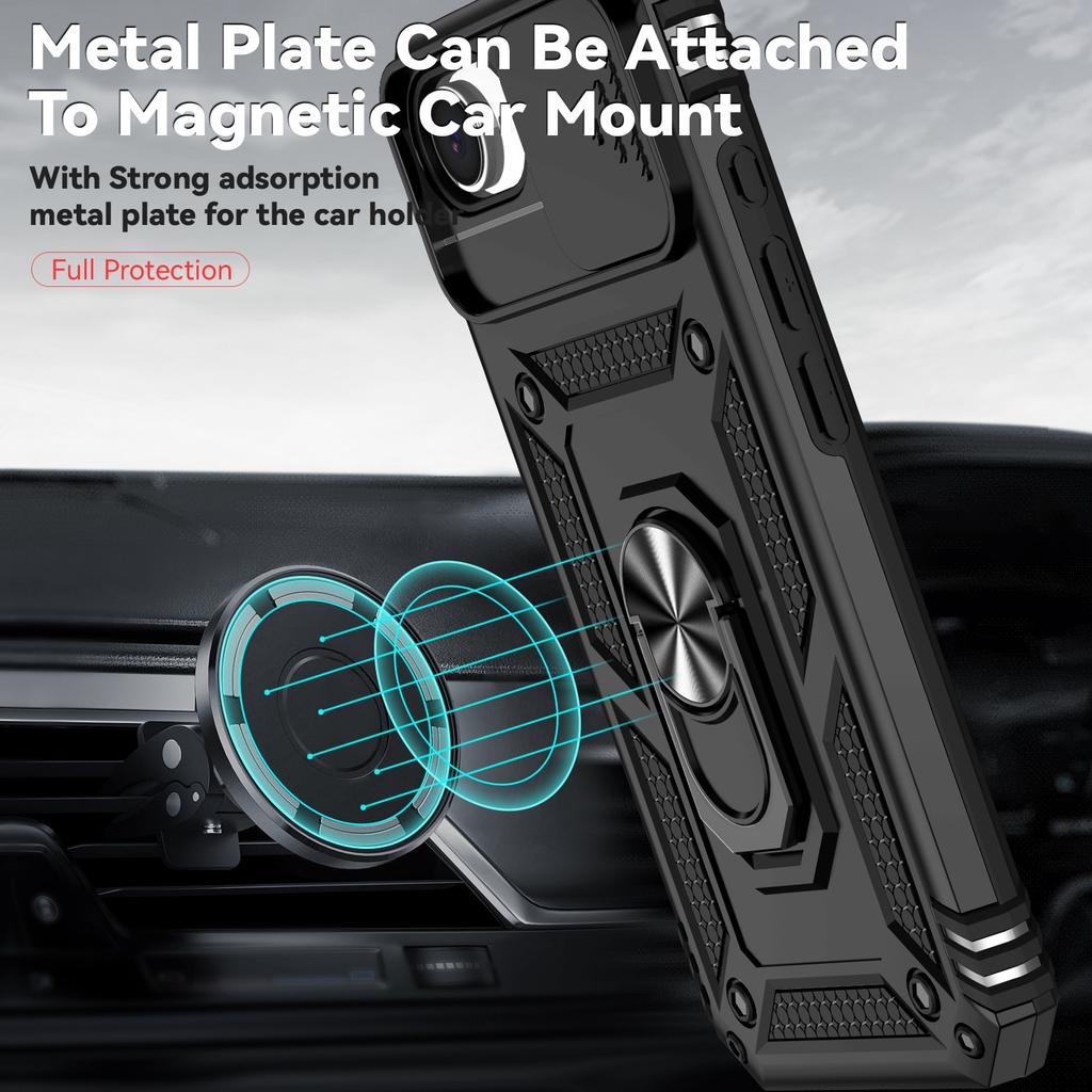 Чехол для iPhone 16e Военный класс Бамперы Кольцо-подставка для iPhone 16e 16e iphone16e 2025 Сдвижной Защитный чехол для камеры Бронированный чехол