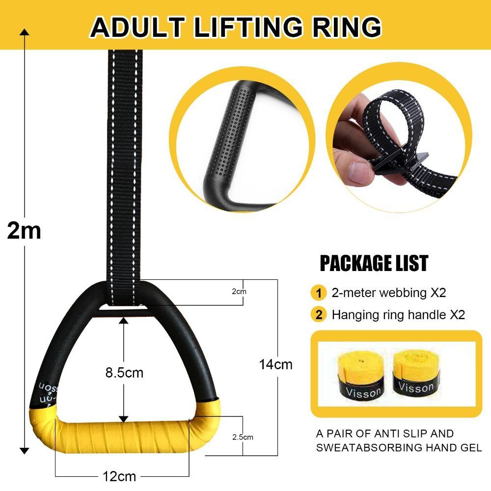 1 Pair Anti-slip Pull-up Gymnastic Rings Adjustable Straps Fitness Equipment Gymnastic Rings  Home