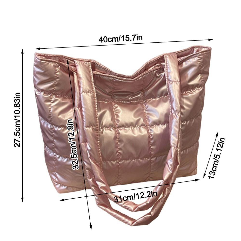 Модные однотонные сумки через плечо Большой вместимости Стеганая сумка-тоут с подкладкой из хлопка-пуха Сумки под мышкой Женские Девушки