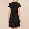 Women's Dresses Short Sleeve V Neck Drawstring Casual Ruffled A Line  Babydoll Dress