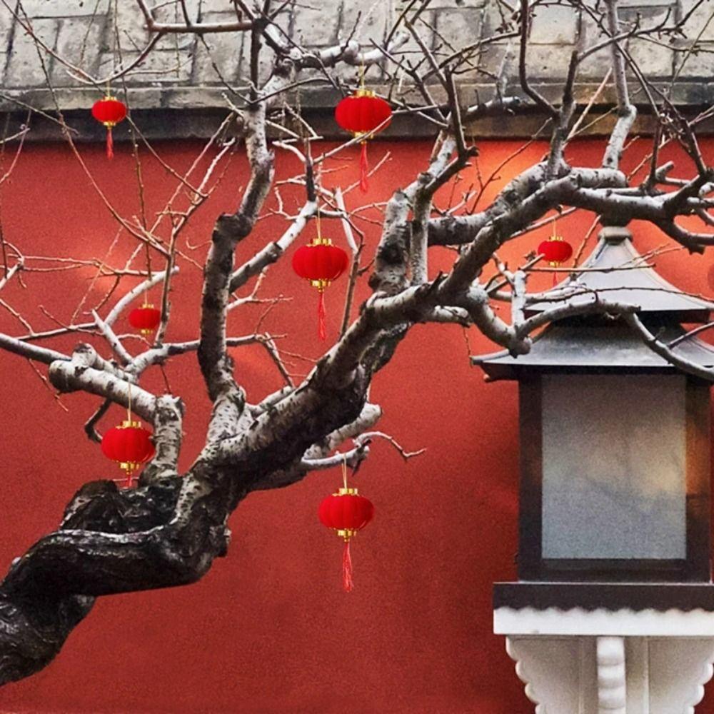 6/20/30 шт. Весенний фестиваль Мини Красный Фонарь Подвесной Орнамент Дракон Новогодний Декор