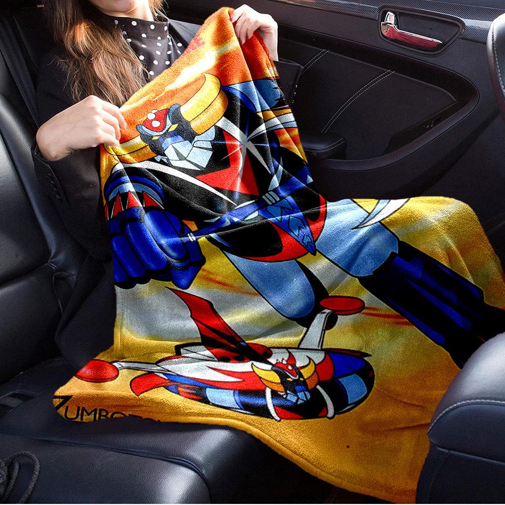 1pc UFO Robot,Goldrake,ZumboToys Digital Print Flannel Blanket - Contemporary Style, Suitable for All Seasons, Perfect for Home, Travel, or