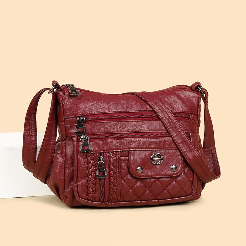 Сумка на одно плечо Модная женская сумка через плечо Сумка через плечо из стираной кожи