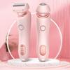 2-в-1 женская электробритва USB перезаряжаемая водонепроницаемая портативная дорожная бритва для лица, тела, зоны бикини, рук, ног, эпилятор, триммер