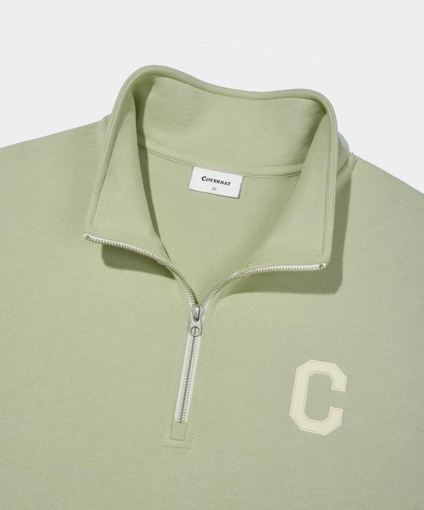 COVERNAT C Logo Half-Zip Sweatshirt Light Green