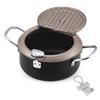 Tempura Pot with Splash Prevention and Oil Drain with Original Tag J-kitchens Thermometer, Function, Function, 20cm,