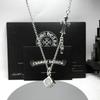 Серебряный кулон-крест Chrome Hearts с кубиком в винтажном тайском серебре для мужчин и женщин