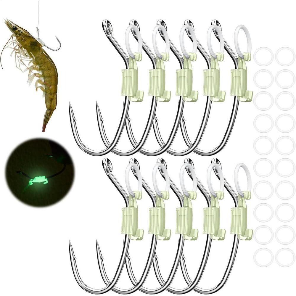 5/10/20Pcs Stainless Luminous Bait Fixed Holder Set Fishing Hooks for Fishing Accessories