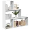 VidaXL 3-Tier Room Divider Shelf White 123x29x123 Cm, Bookcase, Book Stand, Display Shelf, 857985