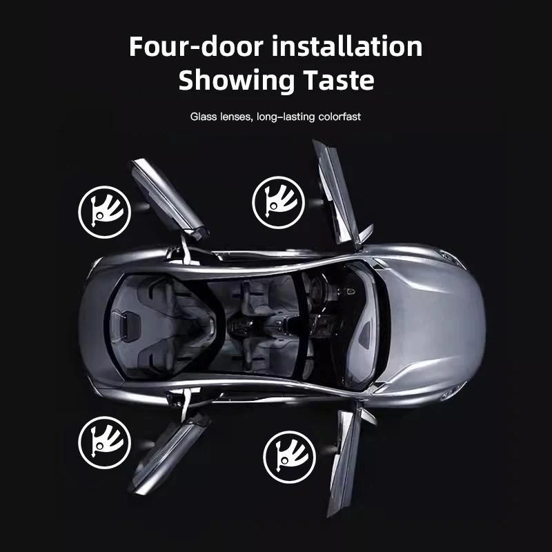 AEA1 Car Door Welcome Light LED HD Projector Lamp Decoration For Skoda Octavia Superb Rapid Kodiaq Karoq Fabia Kamiq Enyaq Yeti Scala