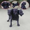 Wear-resistant Dog Figurine 3D Printed Three-Headed Figurine, 3 Heads Black Sculpture, Mythical Animal Ornament Horror for Home Office Bookshelf
