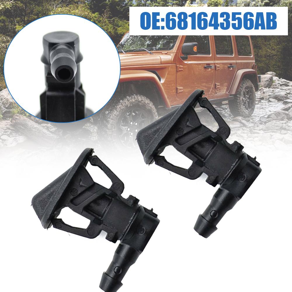 ABS Plastic Pair Front Windshield Wiper Washer Nozzle Spray for Jeep Wrangler JK 2013-2017 Creative Exterior Car Accessories