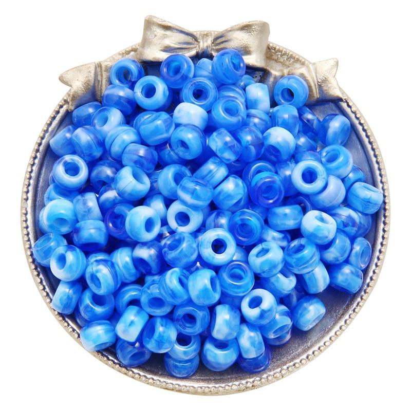 100pcs/Pack 6*9mm Big Shiny Large Hole Acrylic Spacer Beads For Jewelry Making Necklace Bracelet DIY Dreadlock