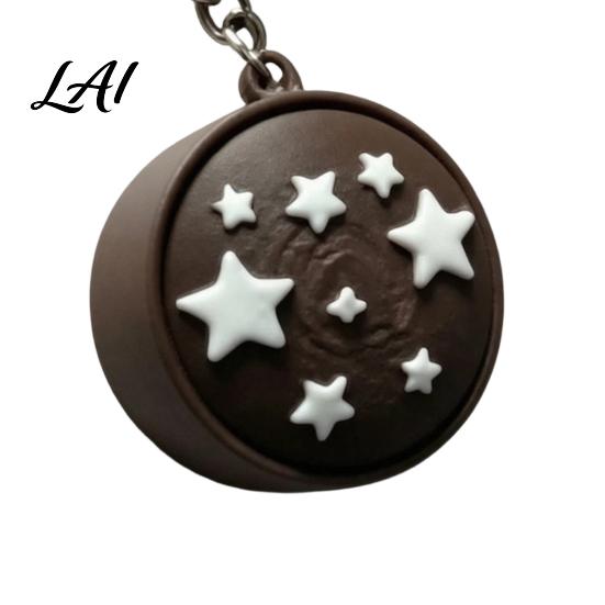 Portable Stress Relief Gifts Simulated Toast Bread Fidget Keychain 3D Printed Push Button Cute Pendant for Keys Toy Sensory Toy Backpacks