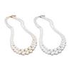 Белое колье из искусственного жемчуга для женщин, 2 нити, бусины, чокер, элегантное многослойное колье, украшение для свиданий, свадеб, вечеринок
