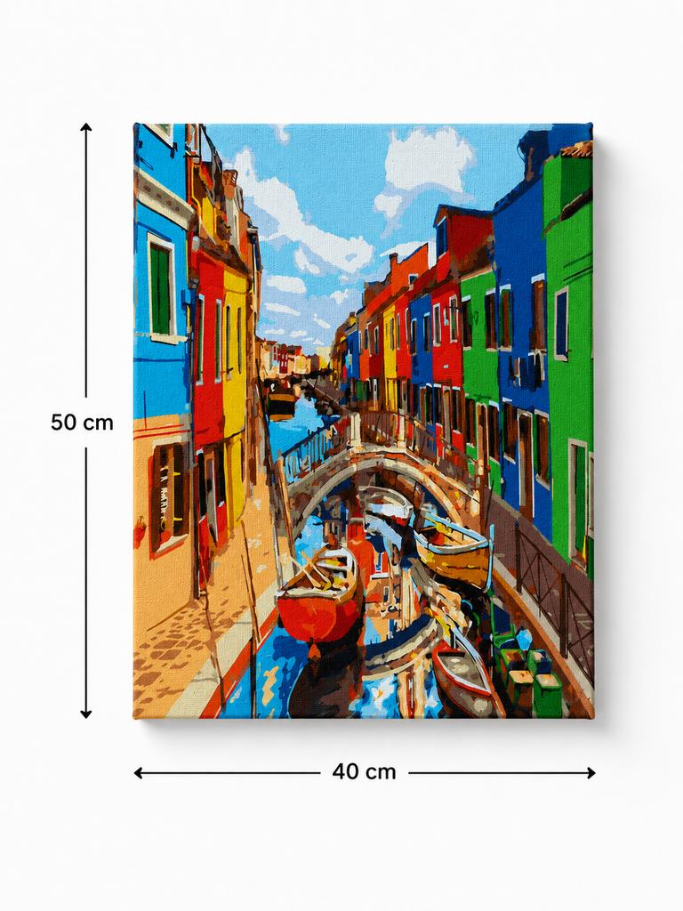 Paint by Numbers with Frame Pictures for Painting - Colorful City 50X40