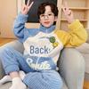 Autumn 2023 Boys Coral Fleece Pajamas - Velvet Flannel Winter Homewear for Kids