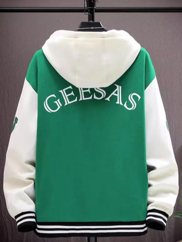 Осенний молодежный кардиган на молнии с цветными блоками 2023 года для учеников младших классов средней школы - тонкий мужской свитер-куртка