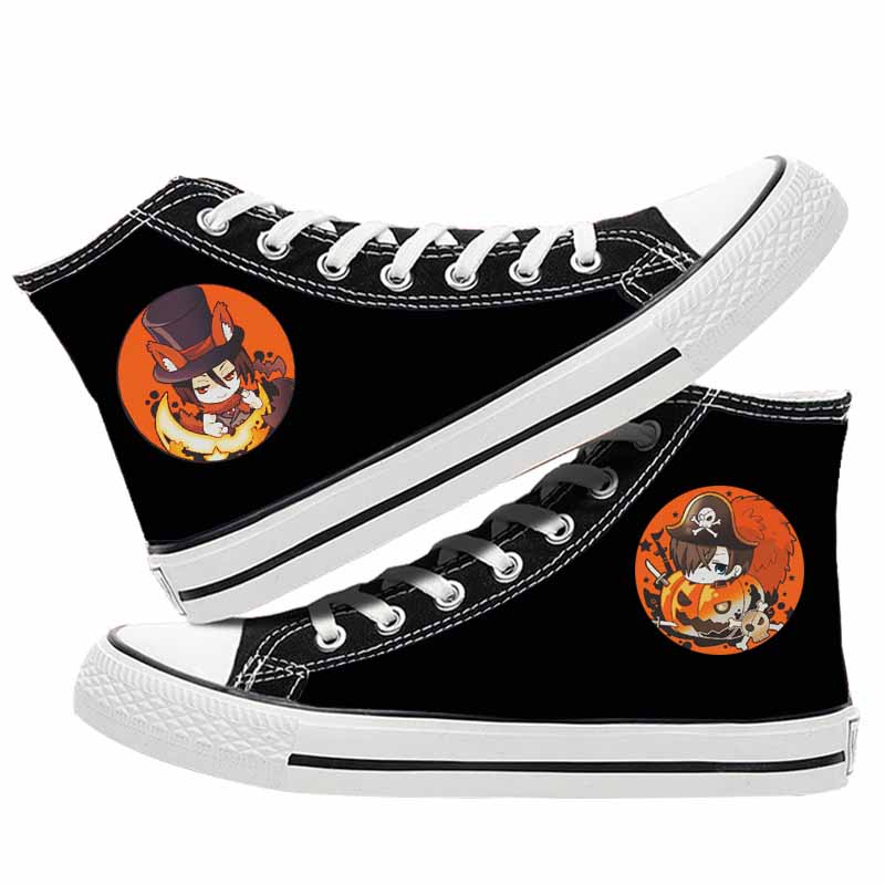 Унисекс аниме «Черный дворецкий Себастьян Михаэлис», повседневная парусиновая обувь, плимсоллы, светящаяся студенческая обувь на плоской подошве, кроссовки