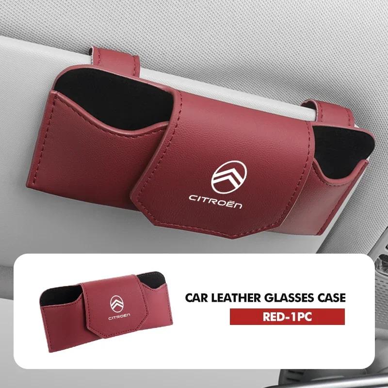 Magnetic Leather Car Storage Glasses Case Accessories For Citroen C4 C3 C5 C1 C2 C6 C4L DS3 DS4 Berlingo Picasso Jumper