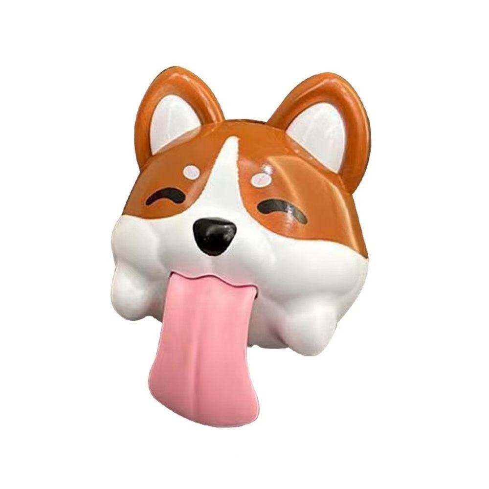 Sound-producing Dog Figure Keychain Cartoon Corgi Car Pendant Dog-Shaped Pendant  For Couples