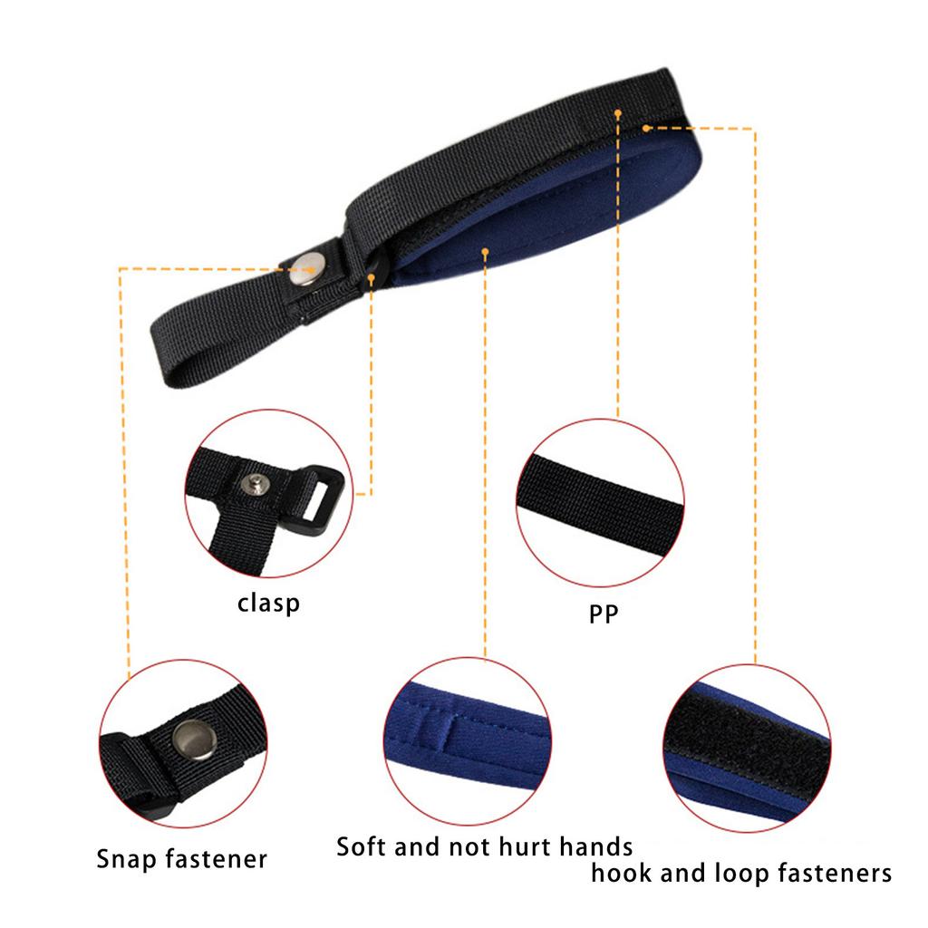 Регулируемый поводок для собаки с ремешком на запястье для надежного захвата при выгуле, черный, прочная конструкция, мягкий ремешок