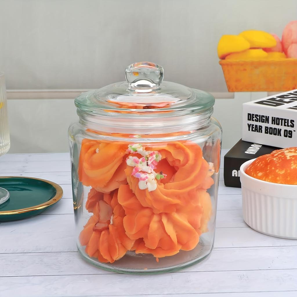 3 шт., герметичный контейнер для хранения и многоразовый прозрачный ящик для хранения продуктов питания с крышкой, портативная стеклянная герметичная банка для зерновых орехов, закусок, печенья и кухни для специй