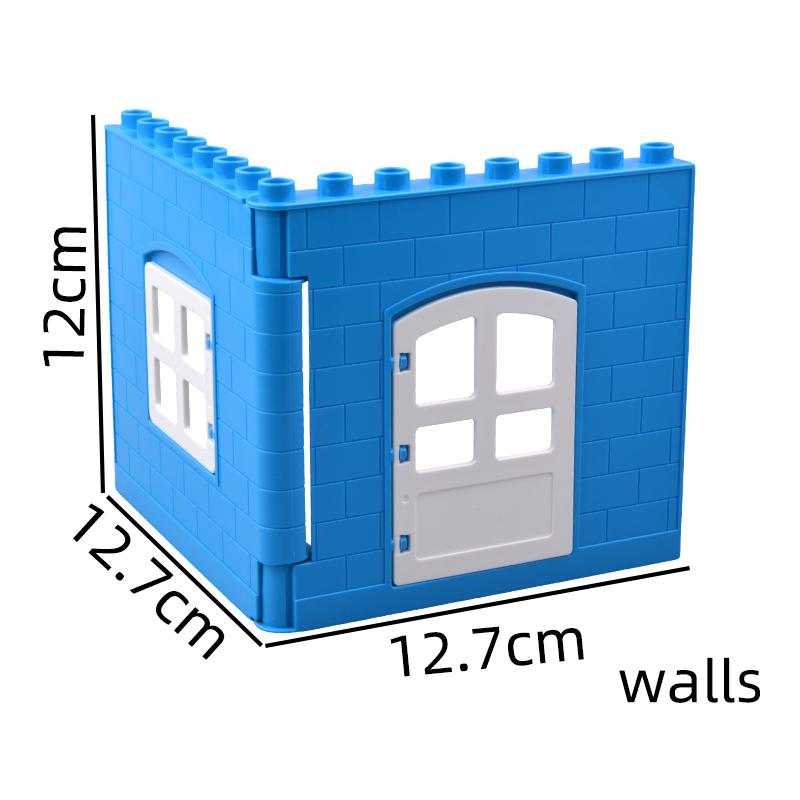 Большие Строительные Блоки Дом Аксессуары Части Крыша Окно Стена Строительство Собирать Кирпичи Образовательные Игрушки Для Детей Подарок