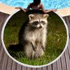Круглое пляжное полотенце с изображением дикого животного енота, мягкое микрофибровое пляжное покрывало, не прилипает песок, быстросохнущее, круглое банное полотенце, впитывающий коврик для йоги
