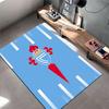Blue Carpet with Red Crown Emblem suitable as a non-slip mat for the living room or bedroom sofa