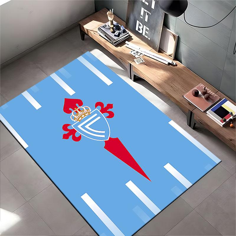 Blue Carpet with Red Crown Emblem suitable as a non-slip mat for the living room or bedroom sofa