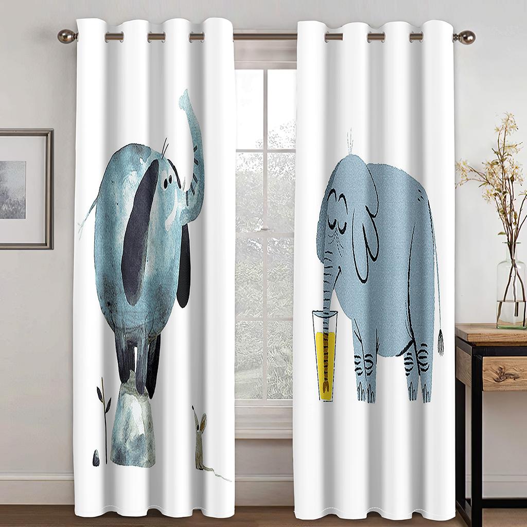 3D Радужная милая коала, дешевые детские тонкие оконные шторы с героями мультфильмов для девочек и мальчиков, декор для гостиной, спальни, 2 панели