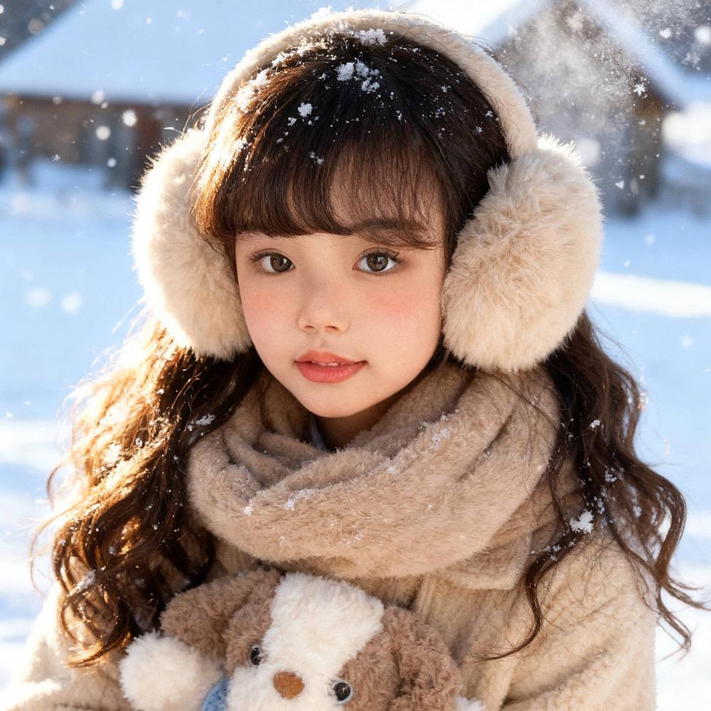 Windproof Foldable Ear Cover Thicken Children's Ear Warmers Fashion Winter Plush Earmuffs Outdoor