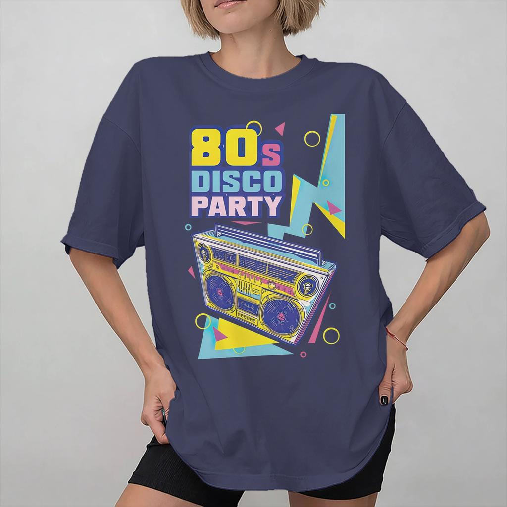 Back To The 80s Retro Music Disco Party Tee Shirt For Unisex Wounisex Printed T Shirts 100 Cotton Clothes