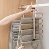 Folding Magic Pants Hangers 5/9Layers Stainless Steel Space Saving Clothes Rack Organizer For Wardrobe Jeans Trousers Scarf