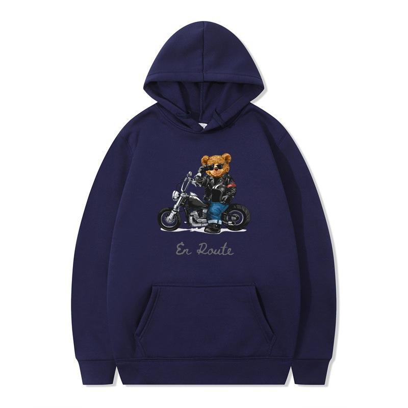 New hooded sweater sports car rich bear men's and women's clothing autumn and winter loose