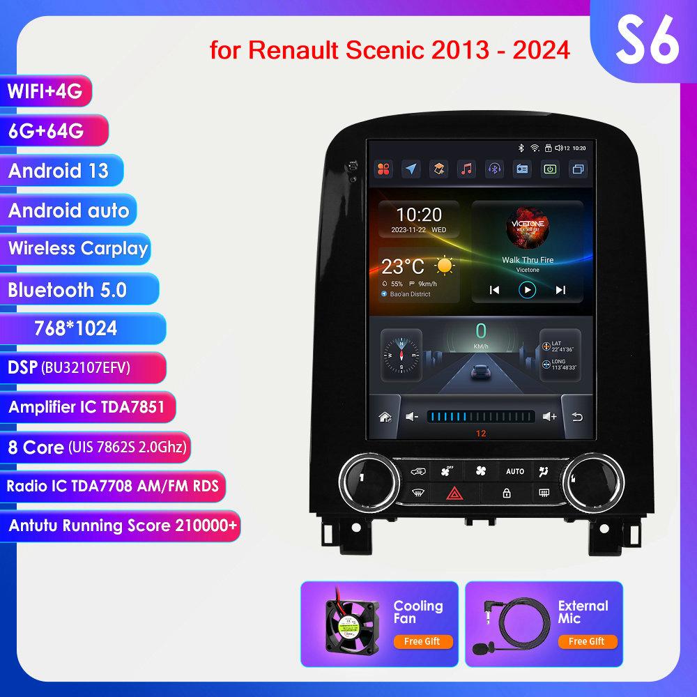 Hizpo 9.7 Tesla Style Carplay 4G 2Din Android автомобильное радио для Renault Scenic 2013 - 2024 мультимедийный видеоплеер GPS DSP Autoradio интеллектуальный экран