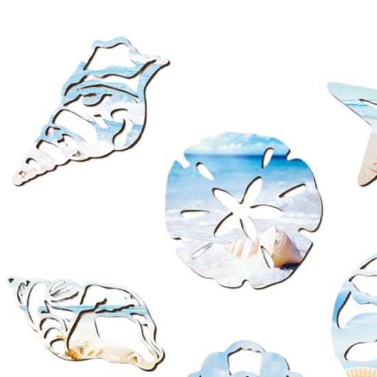 Морское украшение стены Деревянная доска Подвесное Прибрежная ракушка Уникальное средиземноморское настенное искусство Морской пляжный декор для дома Спальни Гостиной