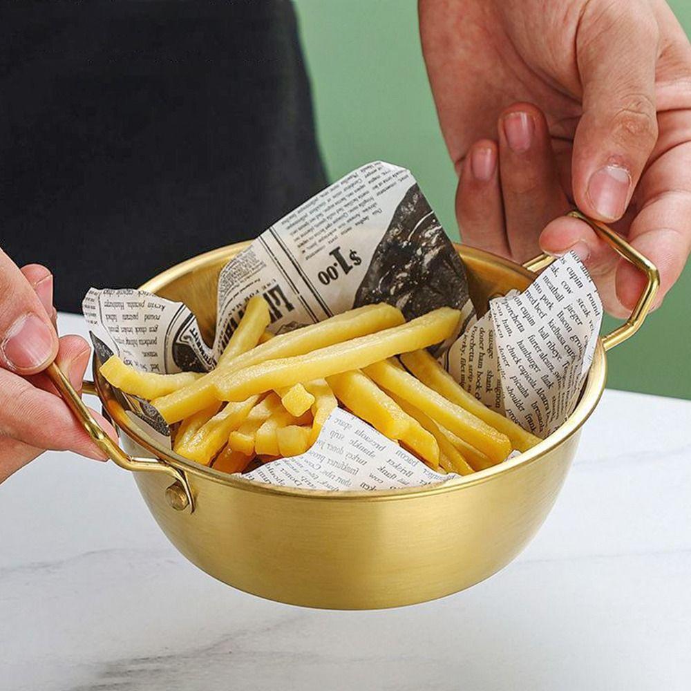 1 шт. с ручкой Миска из нержавеющей стали для подачи еды Корейская кухня Блюдце для соуса и приправ Кухонная посуда Золотой Серебряный