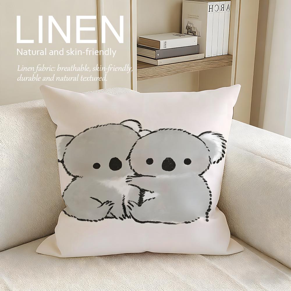Cute Baby Koala Cushion Cover Pillowcase Set Pcs x x Breathable Washable Sofa Cushion Cover