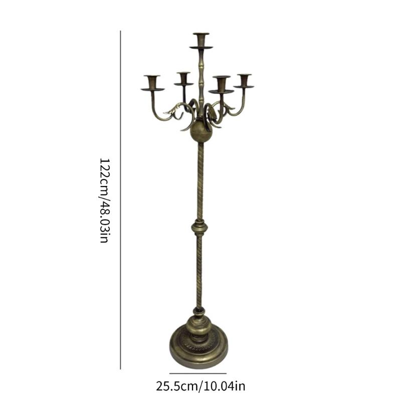 Железный напольный подсвечник с устойчивым основанием, канделябр для семейного мероприятия и активного отдыха