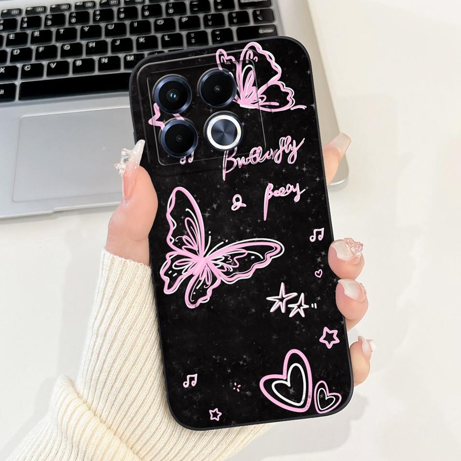 For Infinix Note 40 5G Case Cartoon Rabbit Flower Anti Slip Bumper Soft Silicone Cover For Infinix Note40 X6852 X6851 Phone Case