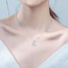 [Osjarak] Women's Simple Four-Leaf Clover Pendant Silver Adjustable Length Necklace