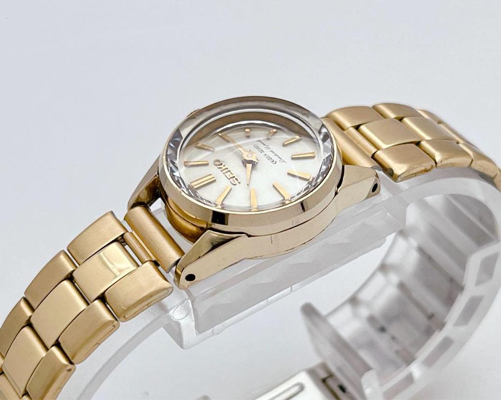 [USED] SEIKO Queen Seiko Hand-wound Crown Medallion Cut Glass Gold