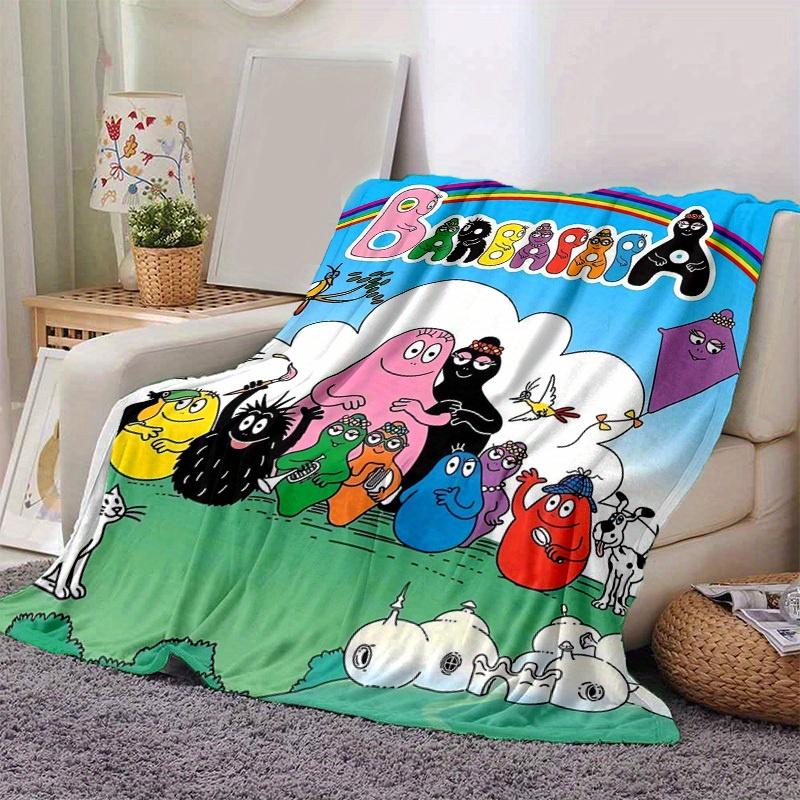 1pc, Barbapapa Rainbow Blanket, Soft & Cozy Throw for Home Decor, Couch Cover, Outdoor Use, Travel, Camping, Car, Beach, Office Nap, Perfect Gift for
